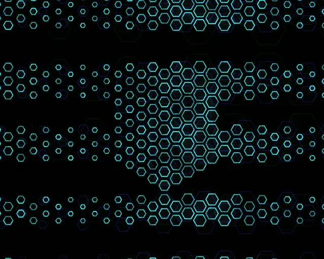 5:4 Industrial 60fps Screensaver Neon Tunnel Motion Background Hexagon Cyan
