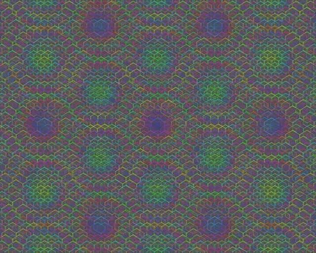 5:4 Industrial 60fps Screensaver | Radiating Gold Hexagon Motion VJ