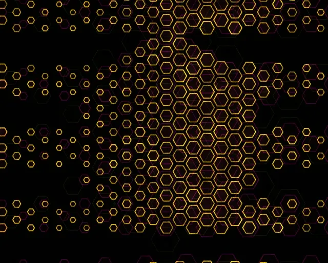 5:4 Industrial | Golden Neon Hexagon 60FPS Screensaver | Live Wallpaper