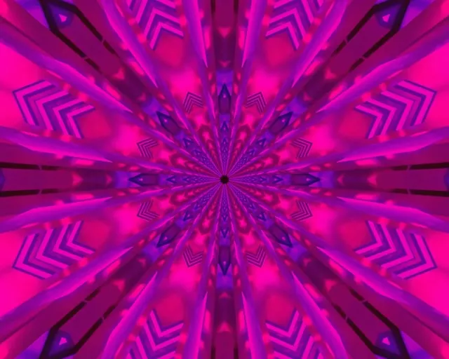 5:4 Industrial Neon Tunnel 60fps Screensaver - Pulsating Magenta Kaleidoscope VJ Loop
