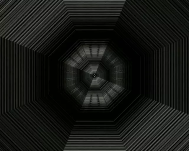 5:4 průmyslový neonový tunel | 60fps VJLoops spořič | osmiúhelník vír pohyb