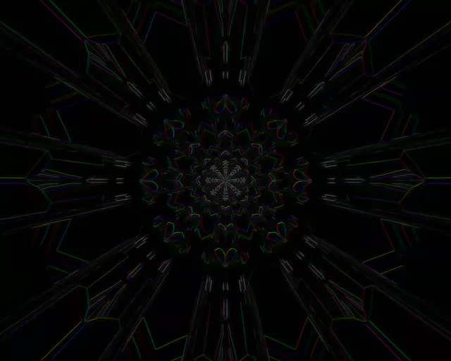 5:4 Industrial Neon Tunnel Fractal Kaleidoscope VJ Loop 60fps Screensaver