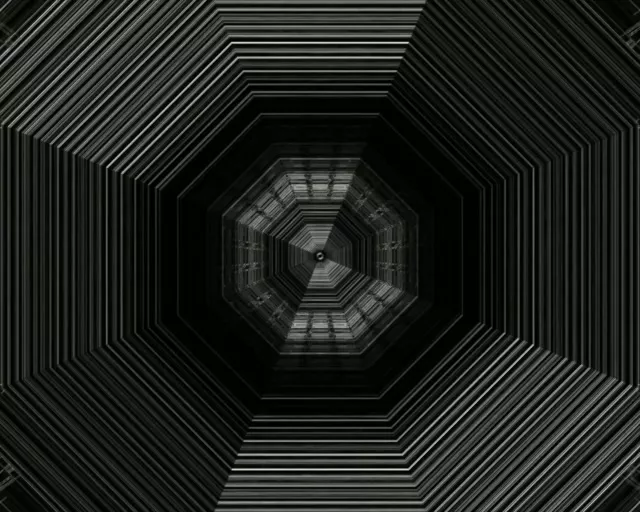 حلقه تونل نئون صنعتی 5:4 گردابه هشت ضلعی 60fps VJ Animation Screensaver