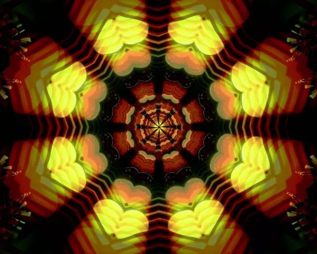 5:4 Industrial Neon Tunnel Radial Kaleidoscope VJ Loop 60fps Screensaver