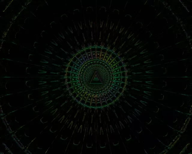 5:4 Industrial Neon Tunnel Screensaver - 60fps Spiraling Triangle Vortex VJ Loop