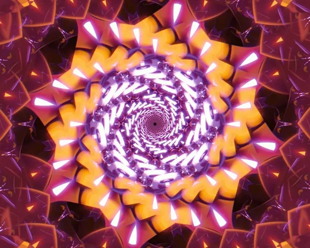 5:4 Industrial Neon Tunnel Spiraling Vortex VJLoops 60fps Screensaver