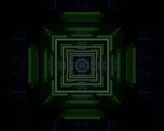 5:4 Industrial Neon Tunnel VJ Loop 60fps Screensaver Concentric Square Vortex