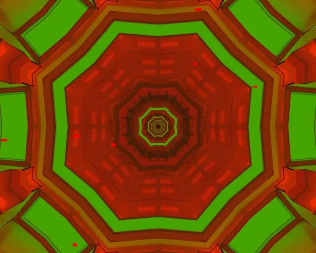 5:4 Industrial Neon Tunnel VJ Loop 60fps Screensaver Hexagon Vortex