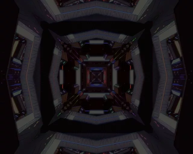 5:4 Industrial Neon Tunnel VJ Loop 60fps Screensaver Kaleidoscope