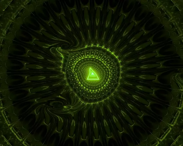 5:4 SXGA 60fps Screensaver Neon Tunnel Concentric Mandala Veejay Animation