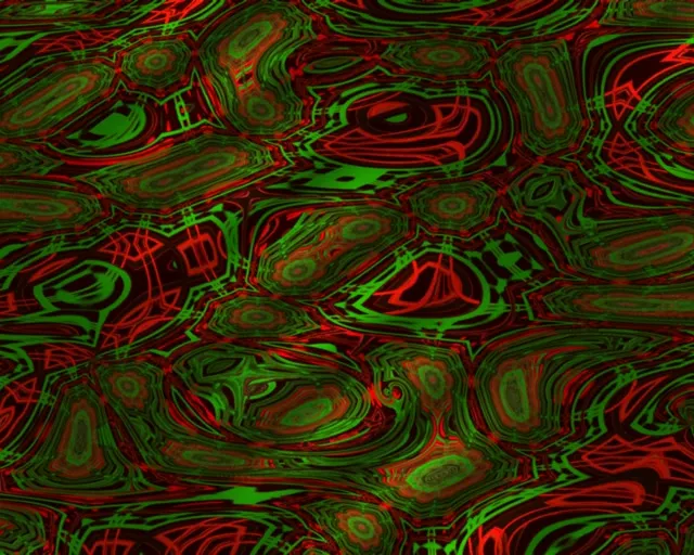 5:4 SXGA Neon Tunnel 60fps Screensaver - Dynamic Red Lime Fractal Pattern Vj Loop