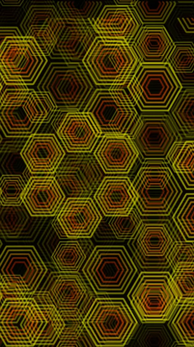 9:16 Reels | 60fps Geometric Hexagon Live Wallpaper - Yellow & Red