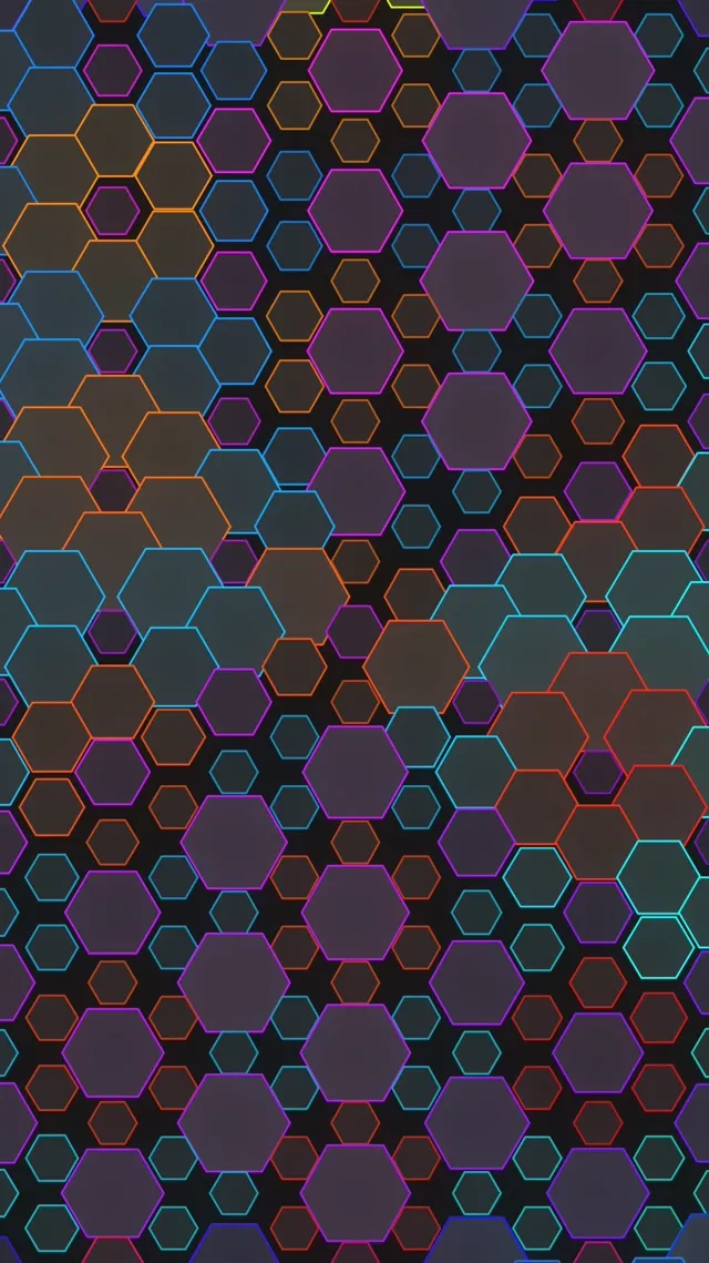 9:16 Reels | 60fps Glowing Magenta Hexagon VJ Animation Screensaver