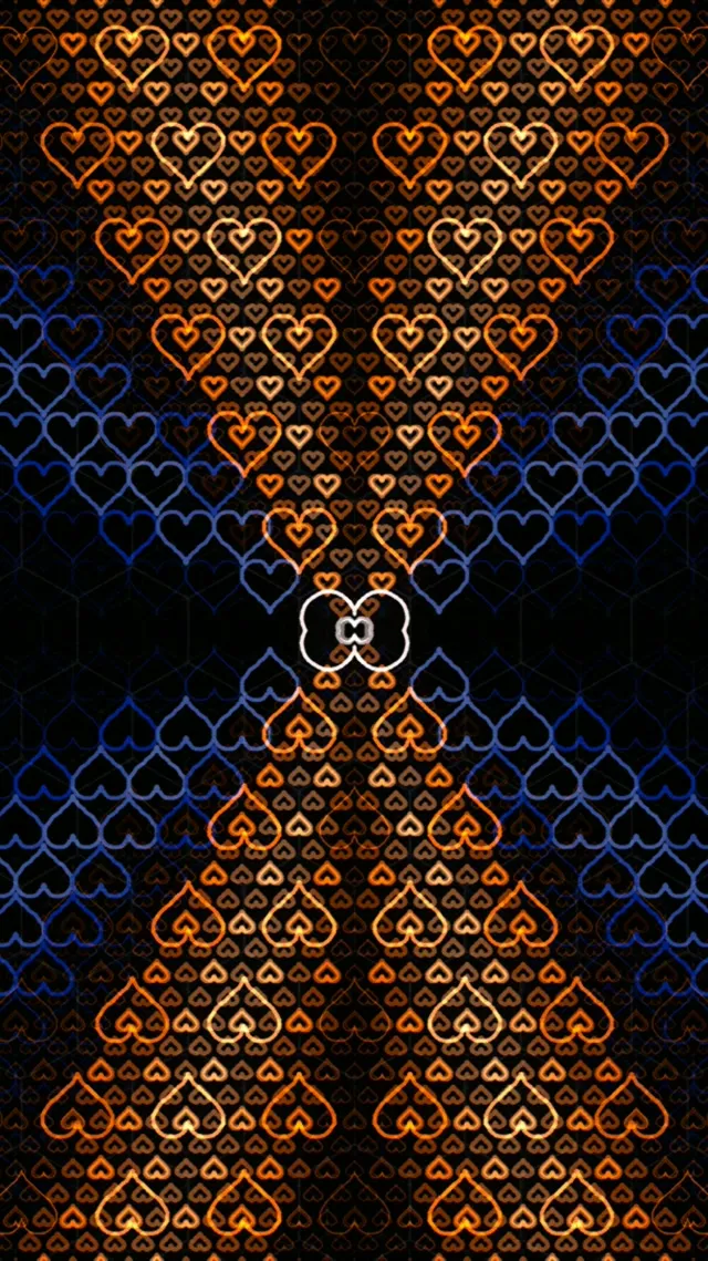 9:16 Reels | 60fps Neon Heart Motion Background - Live Wallpaper Blue Orange