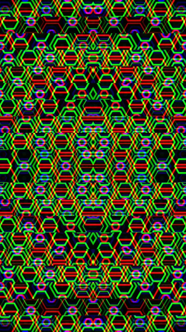 9:16 Reels 60fps Neon Hexagon Geometric Live Wallpaper Screensaver Motion Background