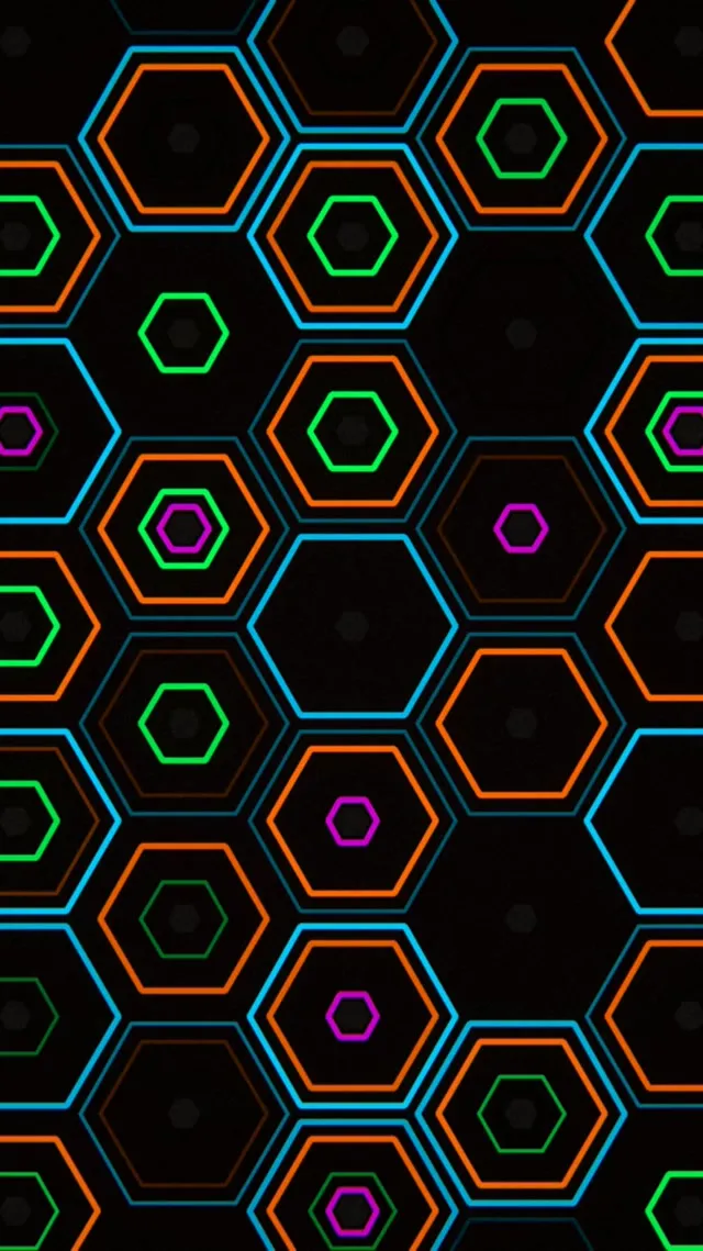 9:16 Reels | 60fps Neon Hexagon Pattern Live Wallpaper Screensaver VJ