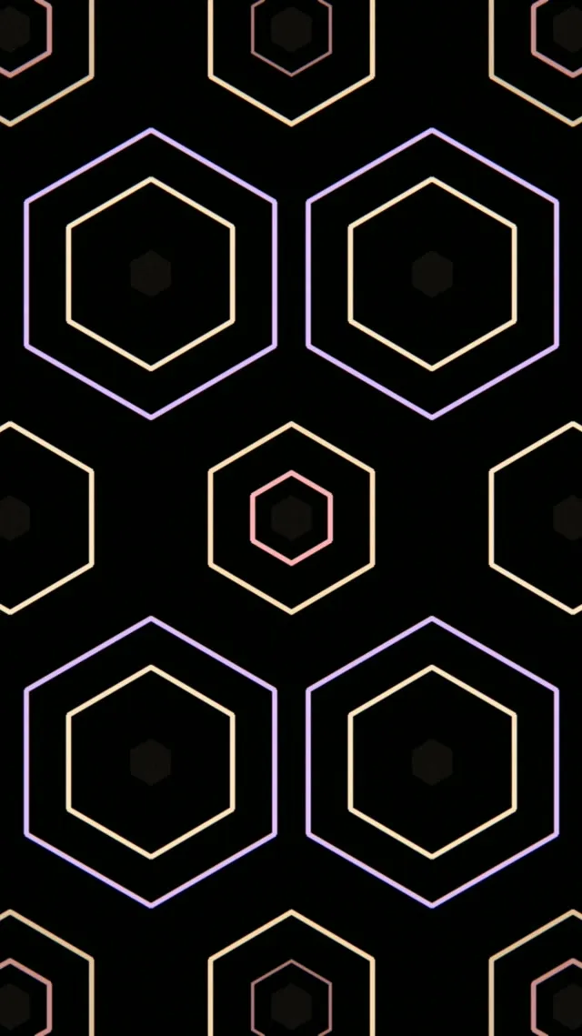 9:16 Reels | 60fps Neon Hexagon Pattern Live Wallpaper Screensaver