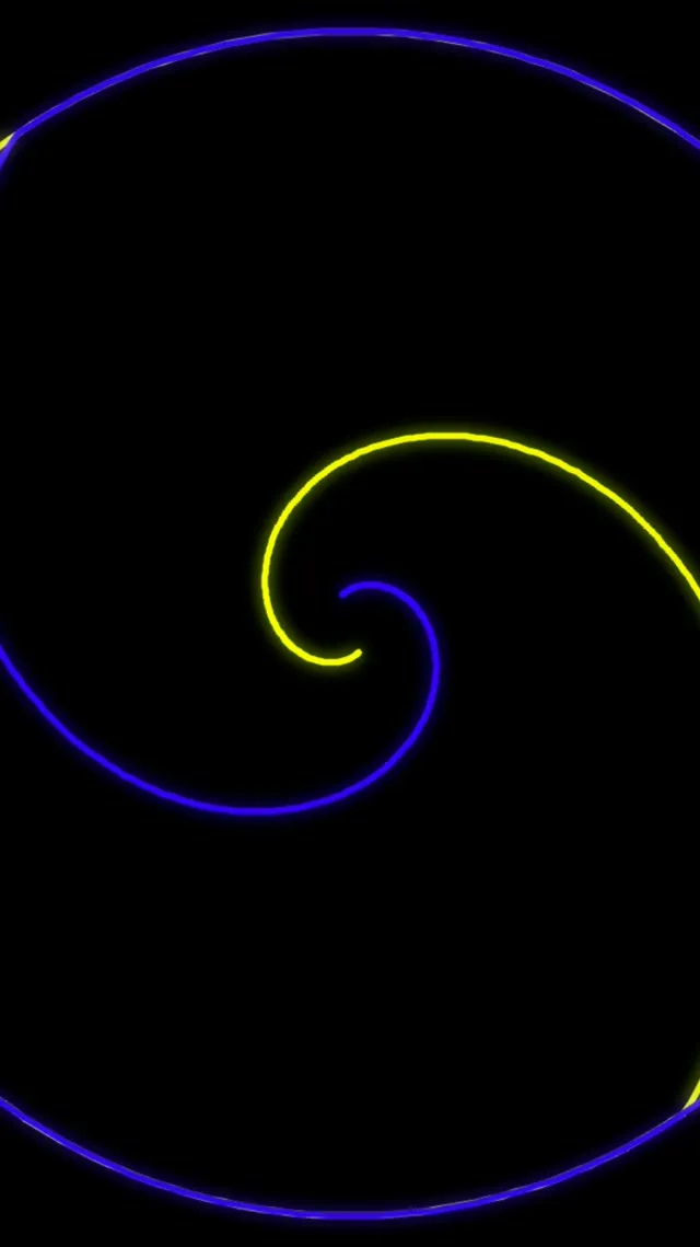 9:16 Reels | 60fps Neon Spiral Live Wallpaper - Glowing Blue Yellow Lines