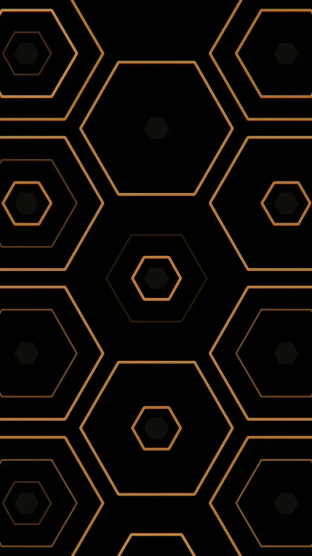 9:16 Reels | 60fps Screensaver Live Wallpaper - Abstract Hexagon Gold Lines
