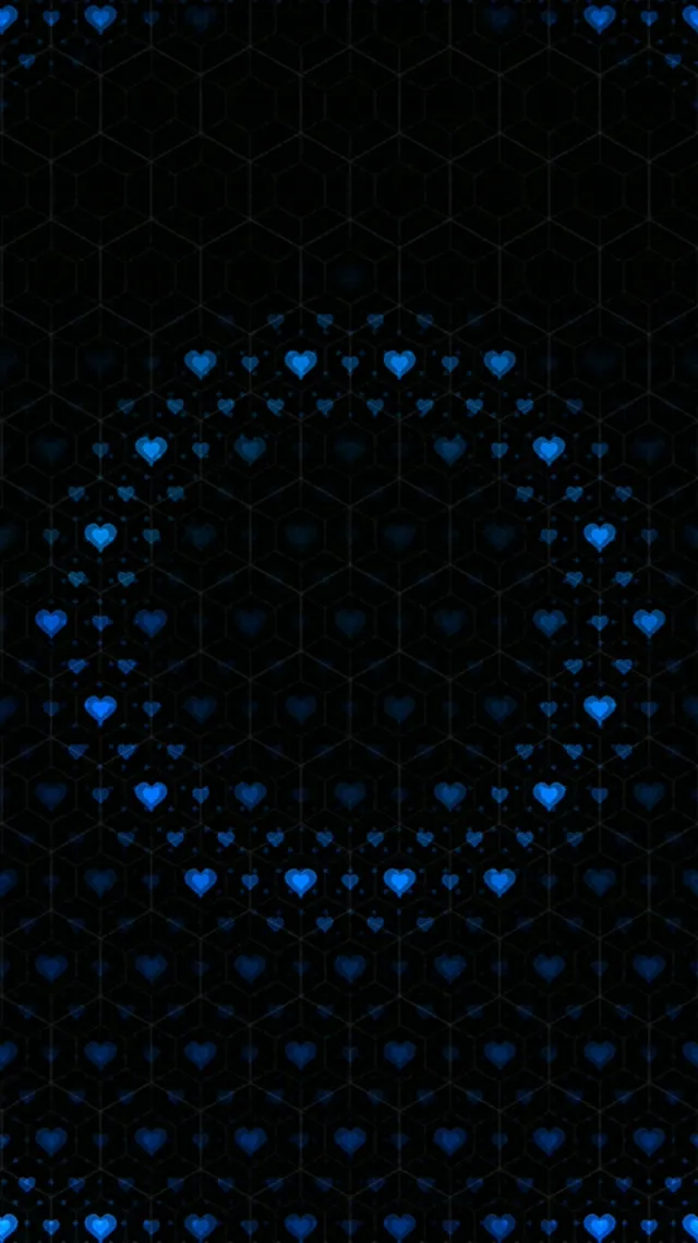 9:16 Reels | Blue Neon Hearts Grid 60fps Live Wallpaper Screensaver Motion