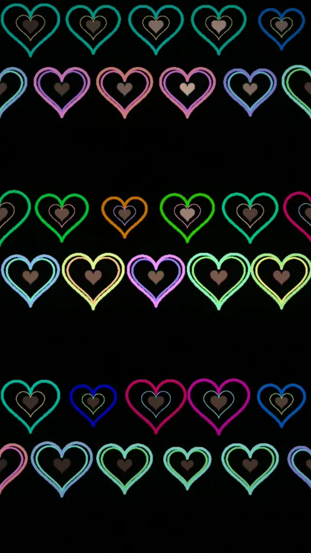 9:16 Reels | Colorful Neon Hearts 60fps Live Wallpaper Screensaver Loop