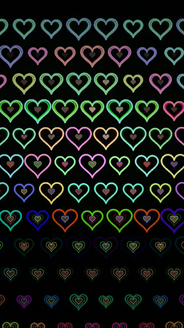 9:16 Reels | Colorful Neon Hearts 60fps Screensaver Motion