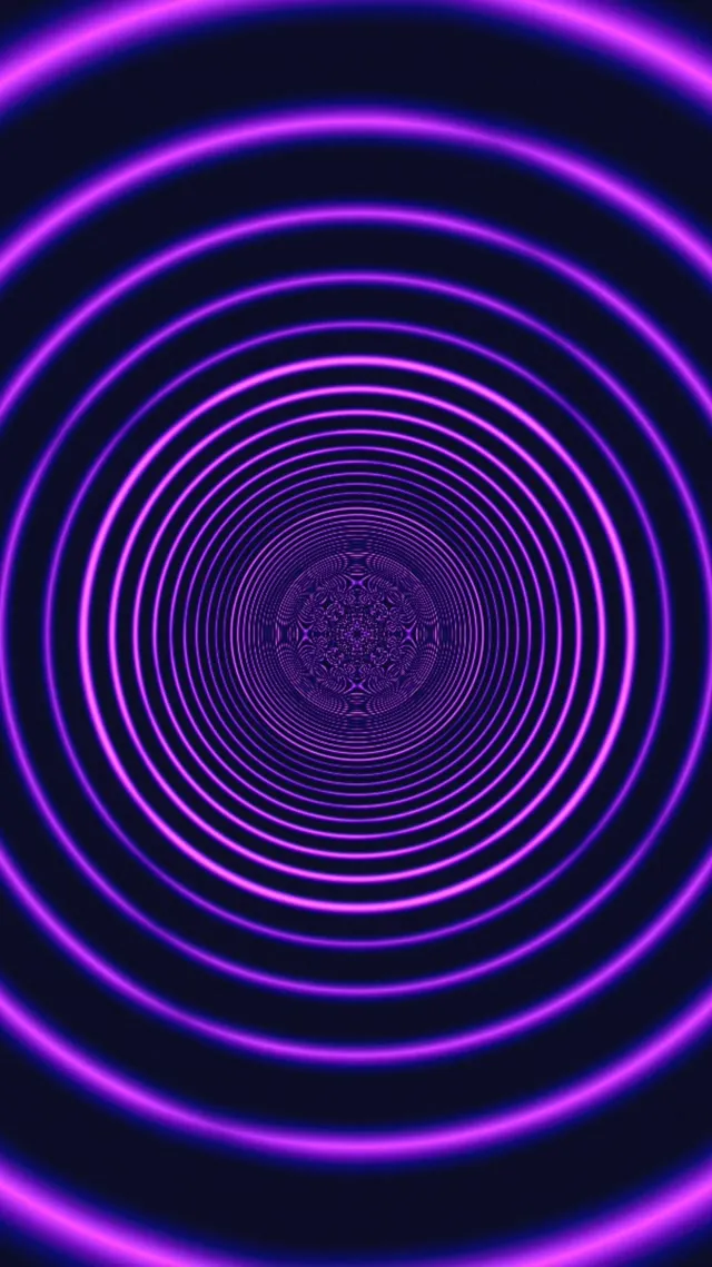 9:16 Reels | Glowing Circles Motion Background 60fps Neon Tunnel Live Wallpaper