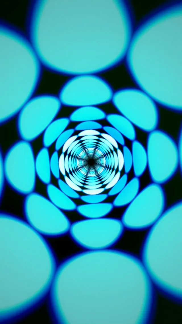 9:16 Reels | Glowing Cyan Circles 60fps Screensaver Live Wallpaper