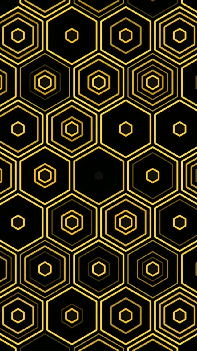 9:16 Reels Gold Hexagon 60fps Live Wallpaper Screensaver VJ