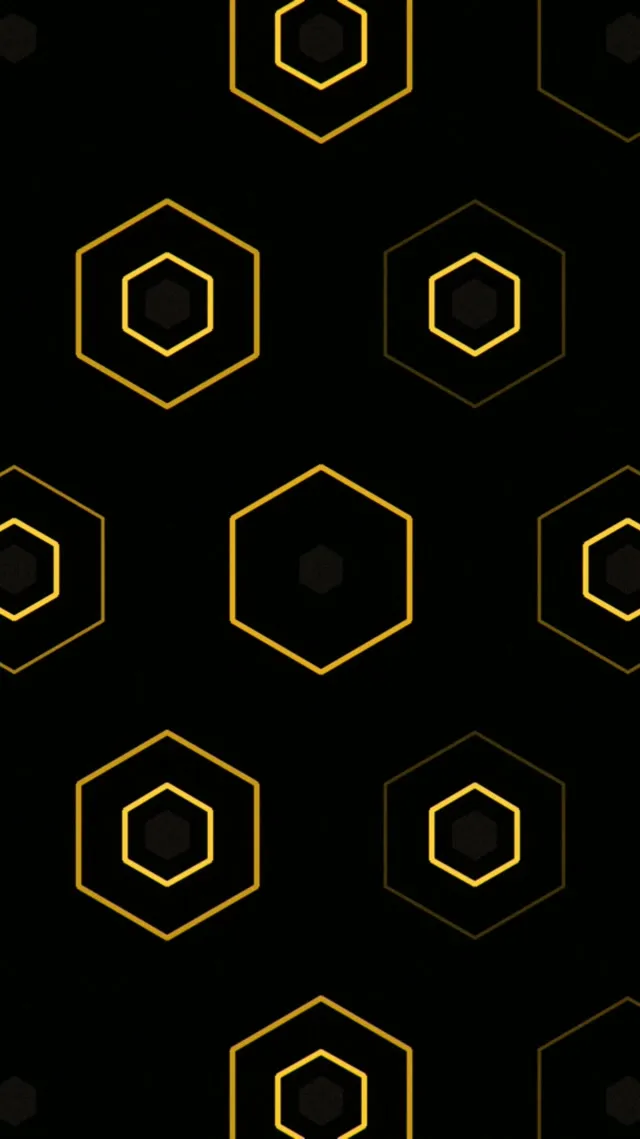 9:16 Reels Golden Hexagon Pattern 60fps Screensaver Live Wallpaper