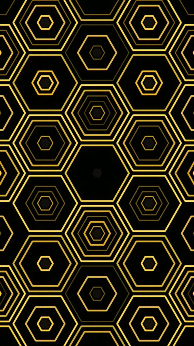 9:16 Reels | Golden Hexagon Pattern 60fps Screensaver Live Wallpaper