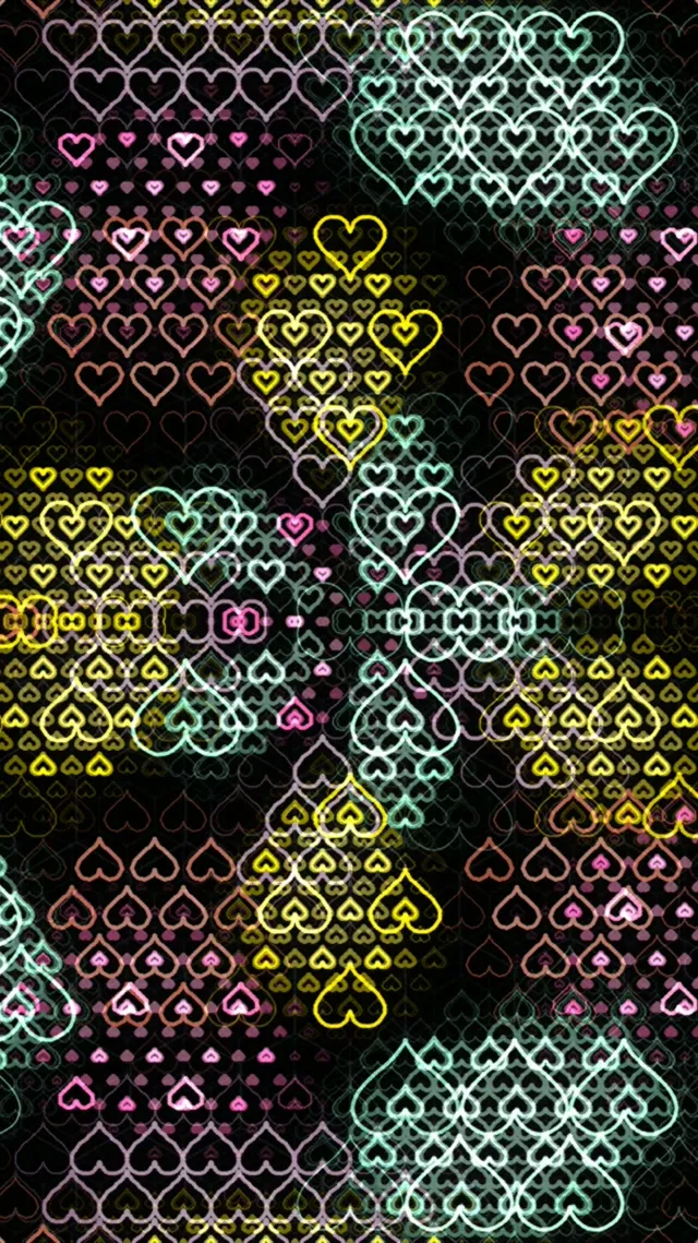 9:16 Reels Neon Hearts Motion Background 60fps Live Wallpaper
