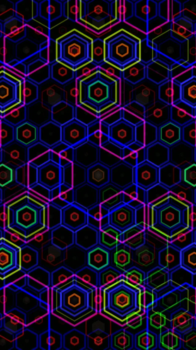 9:16 Reels | Neon Hexagon 60fps Live Wallpaper Motion Background