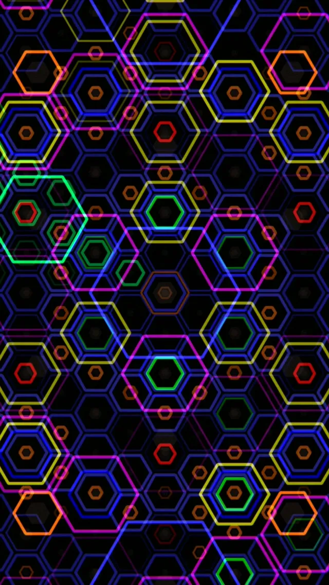 9:16 Reels | Neon hexagon mesh 60fps screensaver live wallpaper