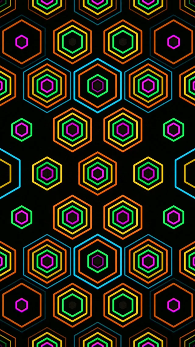 9:16 Reels | Neon hexagon motion 60fps screensaver live wallpaper