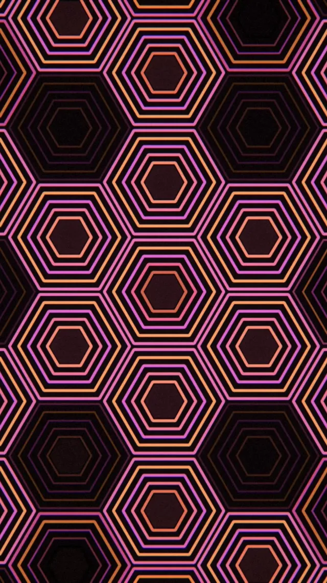 9:16 Reels | Neon hexagon pattern 60fps live wallpaper