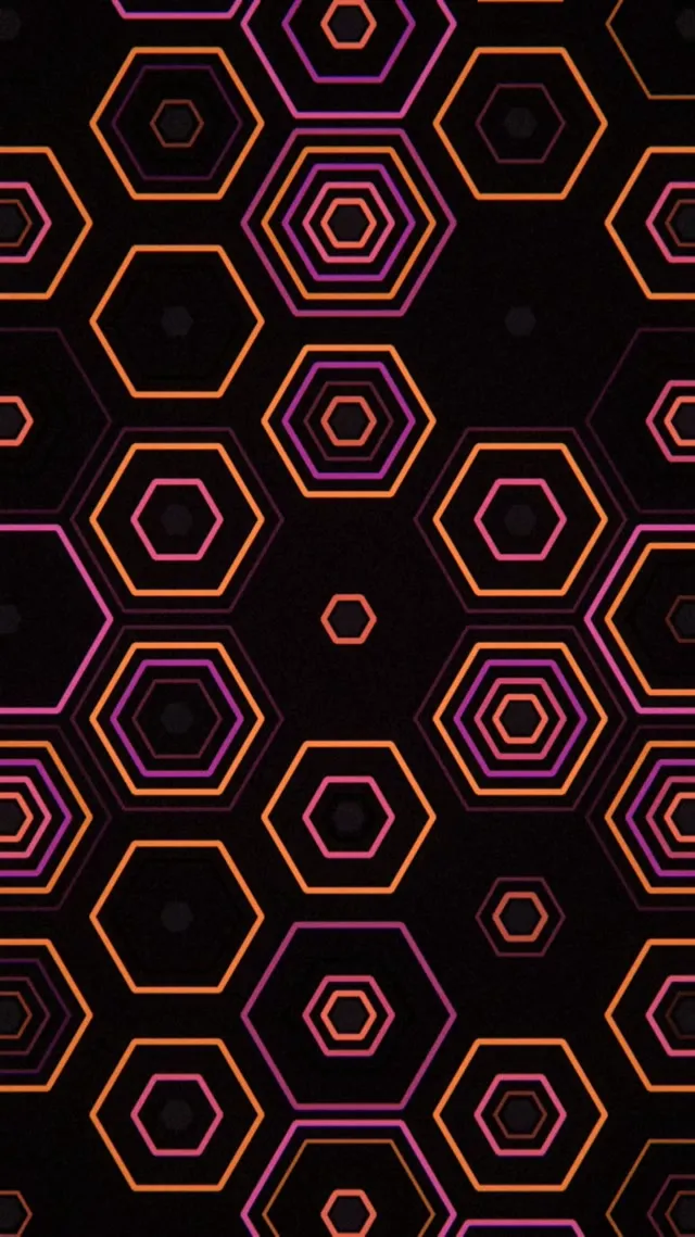9:16 Reels | Neon Hexagon Pattern 60fps Live Wallpaper