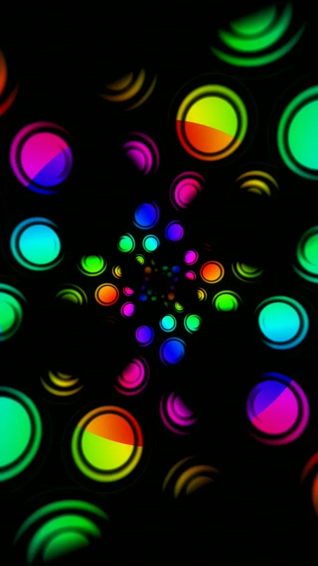 9:16 Reels | Vibrant Neon Circles 60fps Live Wallpaper Screensaver