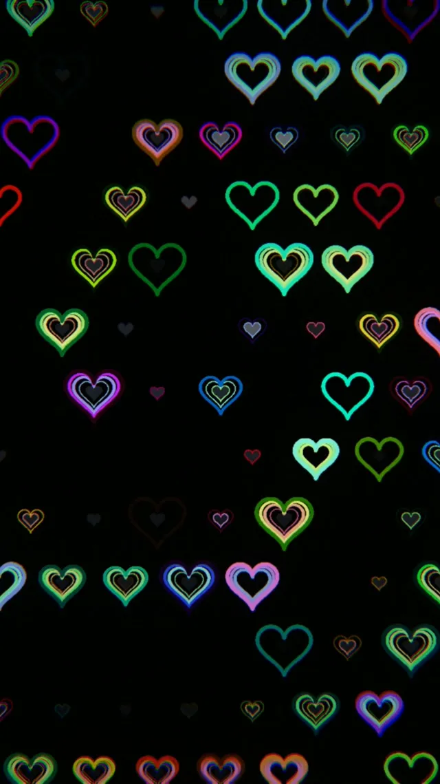 9:16 Reels vibrant neon hearts 60fps screensaver live wallpaper