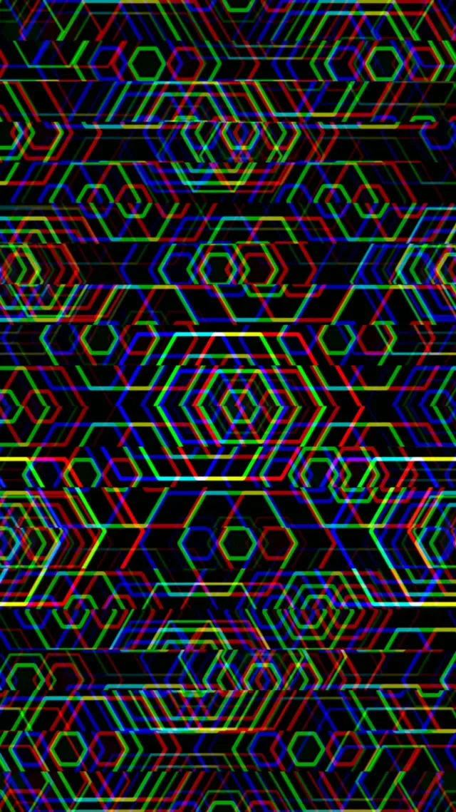 9:16 Reels | Vibrant Neon Hexagon 60fps Live Wallpaper Screensaver