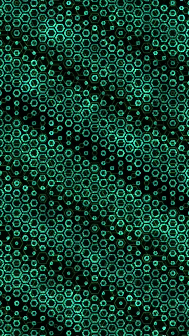 9:16 Reels 60FPS Cyan Hexagon Grid Screensaver | Live Wallpaper Motion