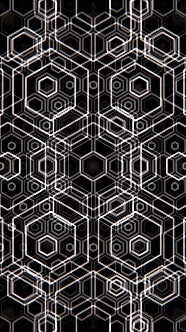 9:16 Reels 60fps Hexagon Tunnel VJ Animation Screensaver - Neon Glow