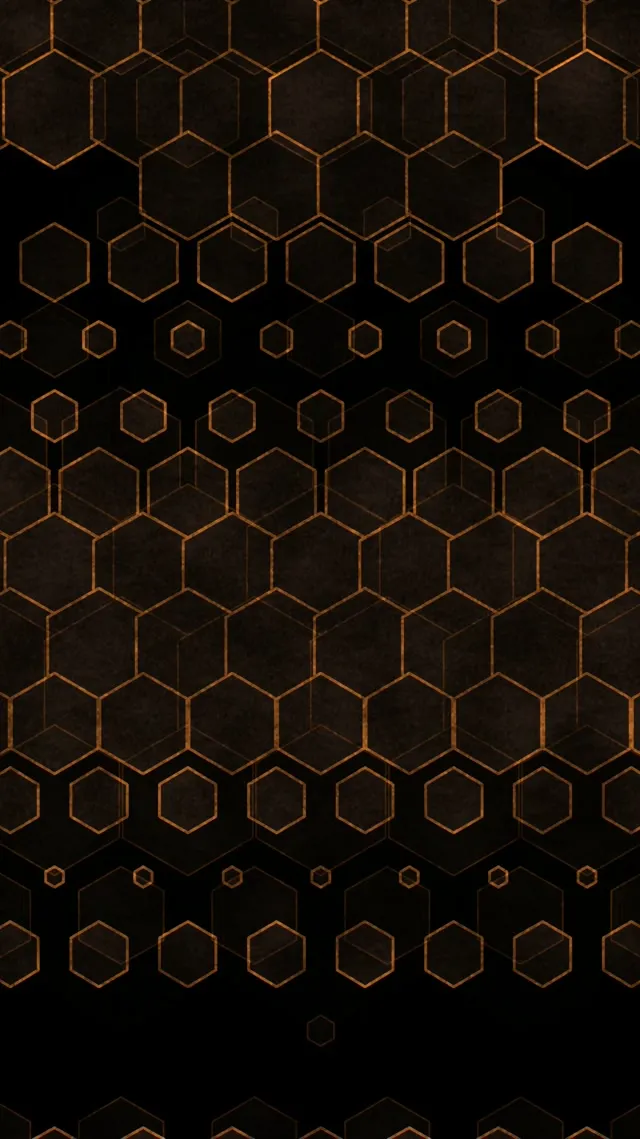 9:16 Reels 60FPS Hexagon Vortex Screensaver | Gold Geometric VJ Animation