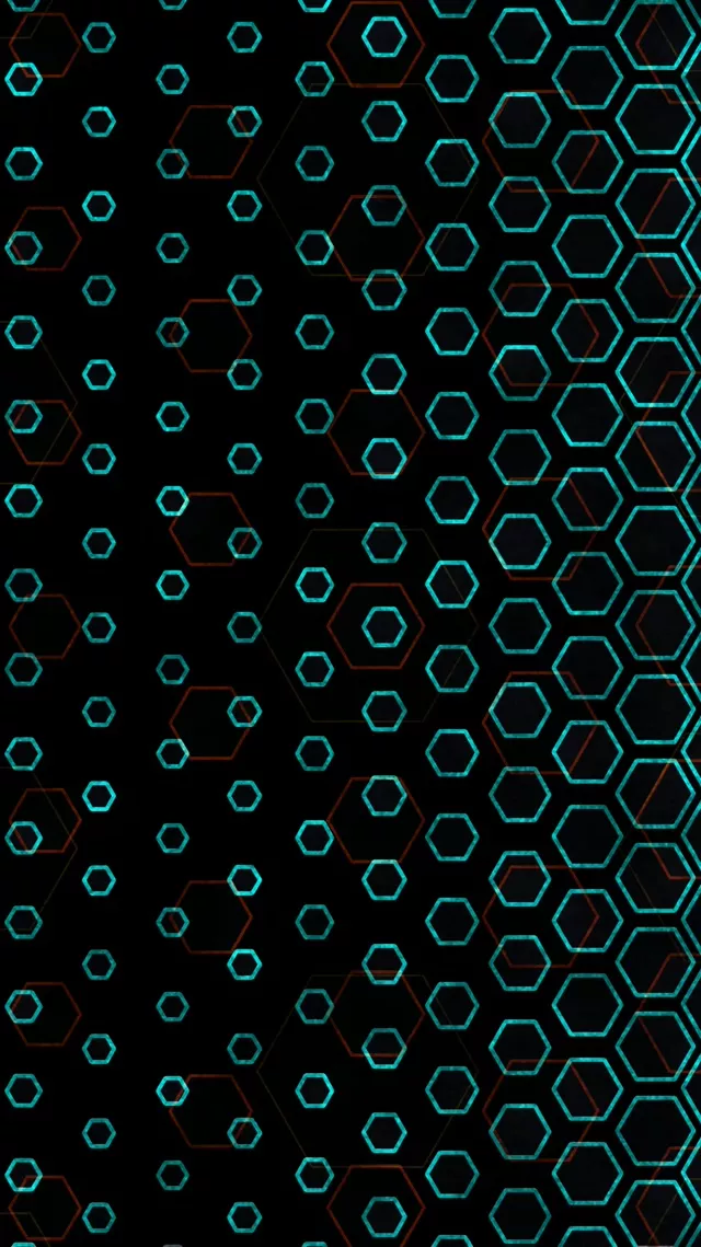 9:16 Reels 60fps Neon Hexagon Pattern Screensaver Motion Background