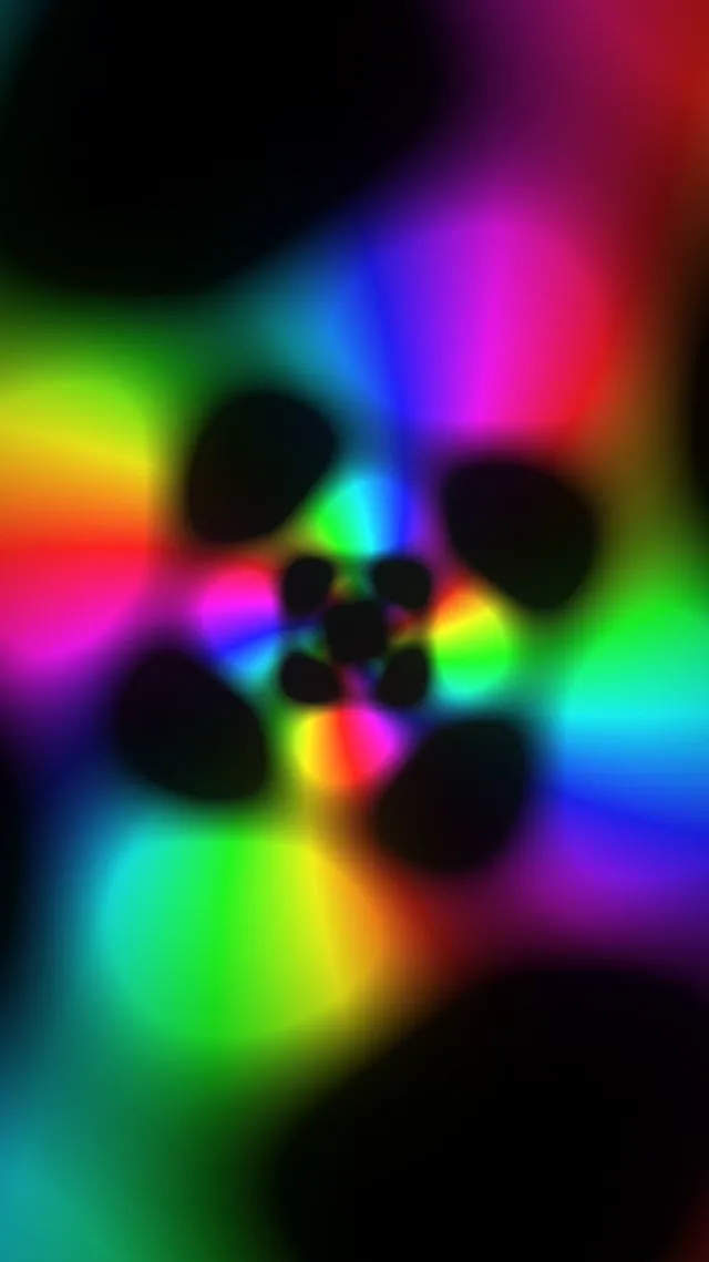 9:16 Reels 60fps Neon Kaleidoscope Screensaver Motion Background Rainbow