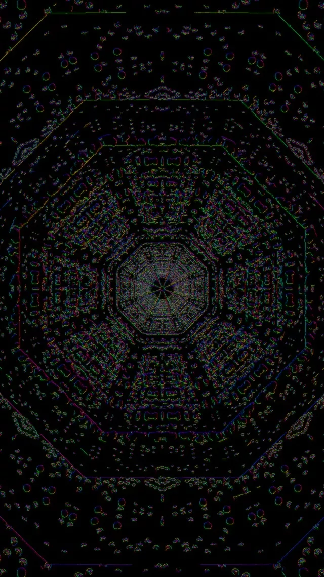 9:16 Reels 60fps Neon Tunnel Octagon Vortex Screensaver VJ Loop