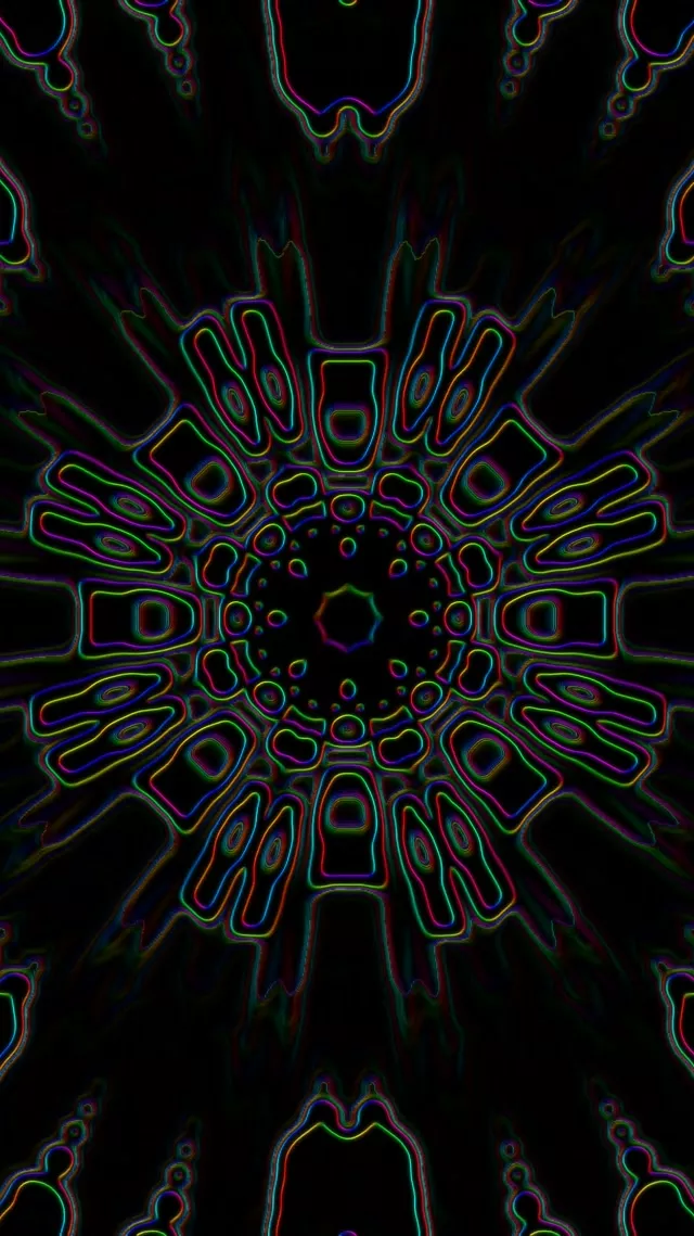 9:16 Reels 60fps Neon Tunnel Screensaver - Pulsating Hexagon Grid VJ Animation