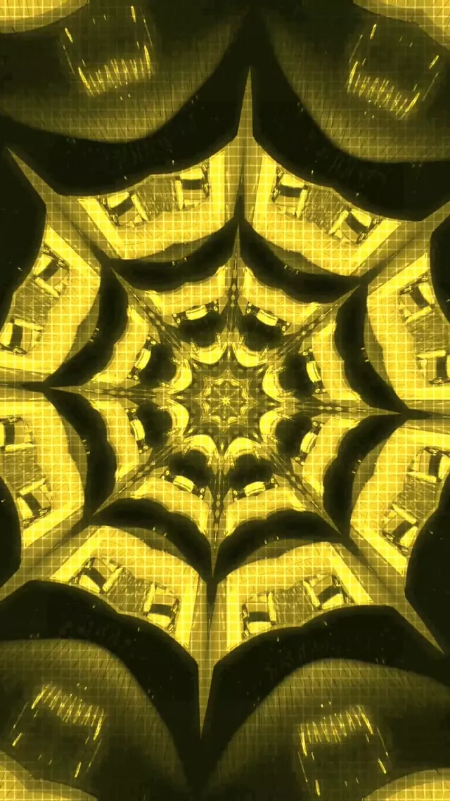 9:16 Reels | 60fps 霓虹隧道螢幕保護程式 - 脈動六邊形網格 VJ 視覺