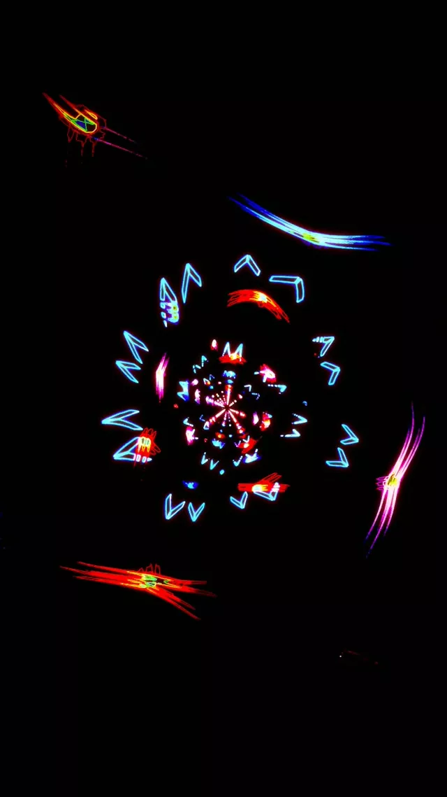 9:16 Reels 60fps 霓虹隧道螢幕保護程式 - 脈動六邊形萬花筒VJLoops動畫