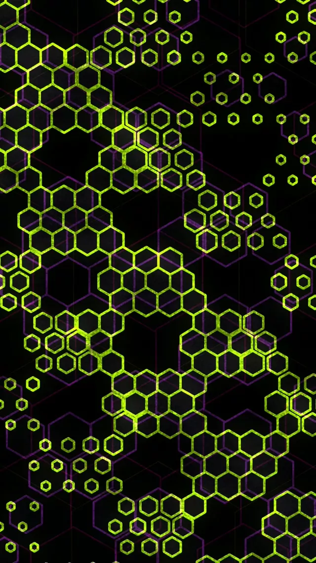 9:16 Reels 60fps Neon Tunnel Screensaver VJ Animation Green Hexagons